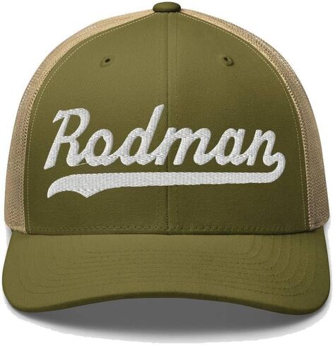 Rodman Hat Rodman Trucker Hat Baseball Script Embroidered Cap Vintage Sports Mesh Swoosh Gift Souvenir Headwear IA in Saudi Arabia