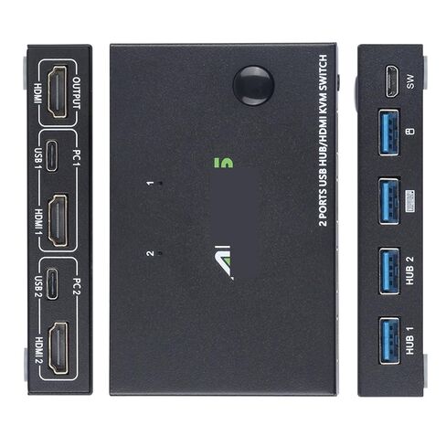 2 في 1 خارج 4K USB HDMI KVM صندوق التبديل ل 2 قطعة مشاركة لوحة المفاتيح الماوس الطابعة التوصيل شاحب عرض الفيديو USB Swltch الخائن (201C) in Saudi Arabia