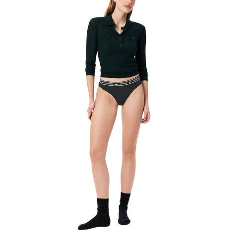 Lacoste womens Logo Waist Cotton Stretch Thong in Saudi Arabia