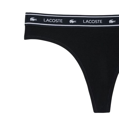 Lacoste womens Logo Waist Cotton Stretch Thong in Saudi Arabia