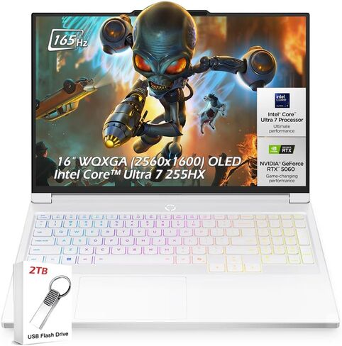 Lenovo Legion 7i Gaming Laptop, 16" 2.5K 165Hz OLED 1ms Display, NVIDIA RTX 5060, Intel Core Ultra 7 255HX, 32 GB DDR5 5600MT/s, 1 TB SSD, Wi-Fi 7, Backlit Keyboard, Windows 11 Pro, Glacier White in Saudi Arabia
