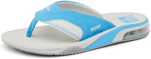 صنادل للأولاد من REEF، للأطفال Fanning، أسمر ضارب للصفرة/رمادي/أزرق، 1 in Kuwait