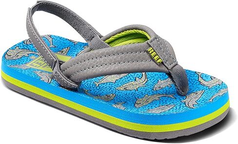 صنادل للأولاد من REEF، للأطفال Fanning، أسمر ضارب للصفرة/رمادي/أزرق، 1 in Kuwait