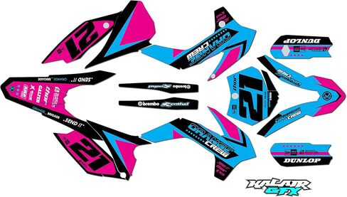 Graphics Kit for KTM 85SX 105SX 2013-17 Orange-Crew Series Purple 16 Mil - On/Off The Road - Dirt Pit Bike Motorcycle Sticker, Dirtbike Racing Decal Motocross Accessories no-Plastics in Saudi Arabia