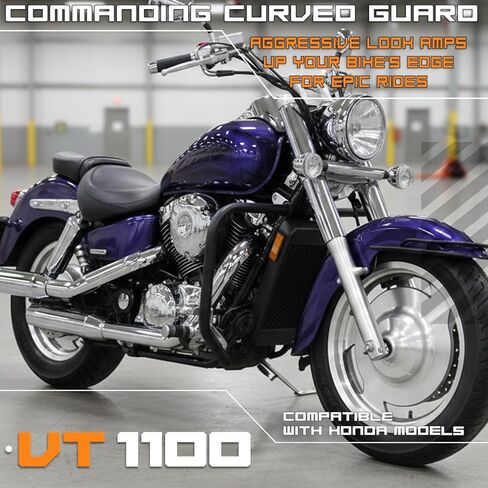 شريط الطريق السريع الكلاسيكي للمحرك من Crash Bar متوافق مع Honda VT1100C Shadow Spirit VT1100C2 Shadow Saber 2000-2007 (كروم) in Kuwait