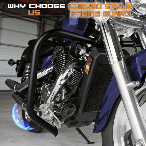 شريط الطريق السريع الكلاسيكي للمحرك من Crash Bar متوافق مع Honda VT1100C Shadow Spirit VT1100C2 Shadow Saber 2000-2007 (كروم) in Kuwait