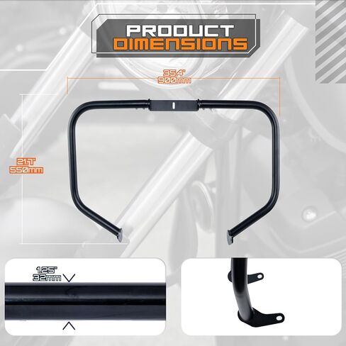 شريط الطريق السريع الكلاسيكي للمحرك من Crash Bar متوافق مع Honda VT1100C Shadow Spirit VT1100C2 Shadow Saber 2000-2007 (كروم) in Kuwait