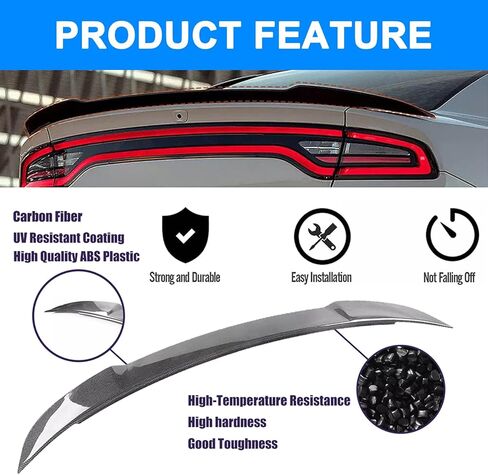 Glossy Black Rear Spoiler for Dodge Charger 2011-2022 RT SXT SRT Hellcat Style Trunk Spoiler in Saudi Arabia