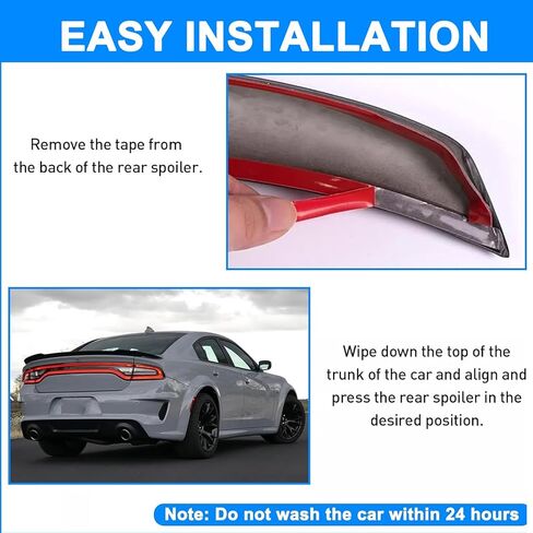 Glossy Black Rear Spoiler for Dodge Charger 2011-2022 RT SXT SRT Hellcat Style Trunk Spoiler in Saudi Arabia