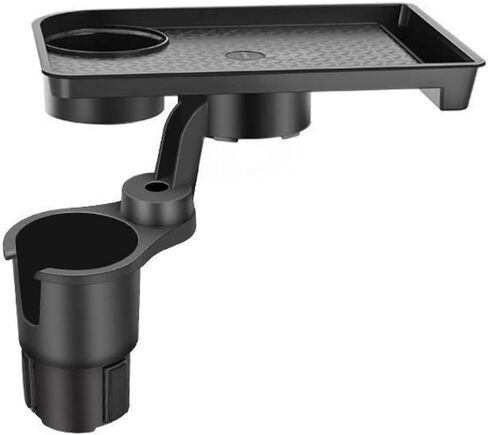 Car Cup Holder Tray, 10 Inch 3 in 1 Detachable Car Food Tray with 360° Rotating Phone Holder, Cup Holder Expander Adapter Fits Yeti Hydro Flask 16-46 oz, Road Trip Car Essentials in Saudi Arabia