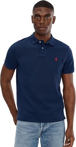 POLO RALPH LAUREN Mens Custom Slim Fit Soft Interlock Cotton Three Button Polo Shirt, in Saudi Arabia