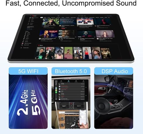 شاشة سيارة ASURE مقاس 9.26 بوصة مع CarPlay وAndroid Auto، وكاميرا داش 4K، وكاميرا احتياطية، وشاشة لمس عالية الدقة، وبلوتوث، والتحكم الصوتي لأجهزة iPhone وAndroid in Saudi Arabia