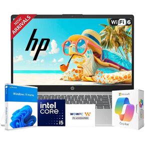 HP New Business Laptop with Microsoft Office, Intel Core i5-1235U 10-core Processor, 15.6" FHD LED Display, 16GB RAM, 1TB SSD, Ultra Quiet Design, SD Card Reader, Wi-Fi 6, Windows 11 Pro, WOWPC USB in Kuwait