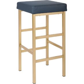 OSP Home Furnishings مقعد بدون ظهر بإطار ذهبي، 30 بوصة، أبيض in Kuwait