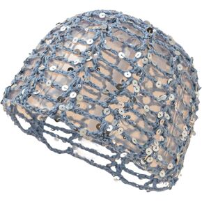 Women's Summer Glitter Sequin Beanie Boho Hollow Out Crochet Hat for Beach Travel Party in Saudi Arabia