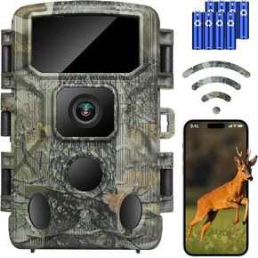 كاميرا KJK 24MP Trail Game، فيديو 1080P، مشغل 0.2 ثانية، عرض 130 درجة، الأشعة تحت الحمراء منخفضة التوهج، IP66 مقاومة للماء مع شاشة in Kuwait