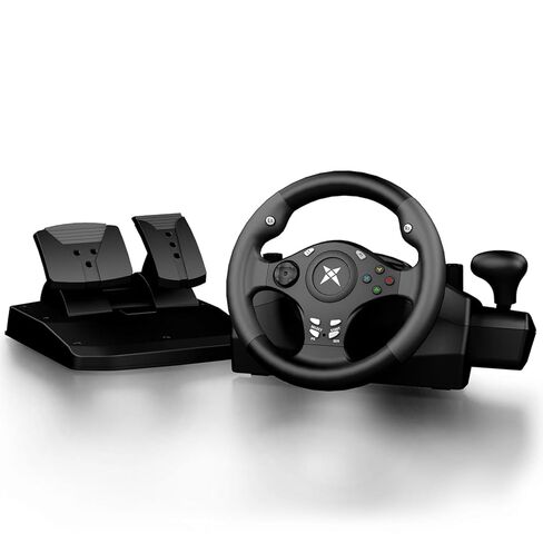 NBCP PC Racing Wheel,270 Degree Universal USB Car Sim Race Steering Wheel PS4 Large Size Steering Wheel and Pedals for PS4、PS3、Xbox One、Xbox Series X/S、Switch in Saudi Arabia