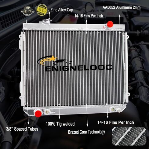 مشعاع ألومنيوم لـ 1995-2004 تويوتا تاكوما 2.4L 2.7L L4 3.4L V6 Radiador 1 صف مشعات أساسية in Kuwait