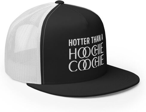 NG Hotter Than A Hoochie Coochie Flat Bill Trucker Hat High Crown Adjustable Funny Cap in Saudi Arabia