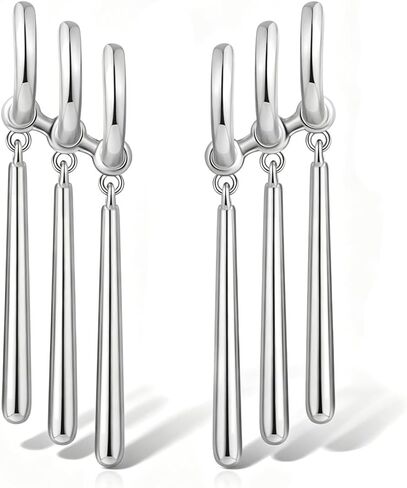 Zoro Anime Earrings for Women Men - Gold Chunky Bar Drop Earrings - One Piece Cosplay Silver Cuff Dangle Statement Jewelry in Saudi Arabia