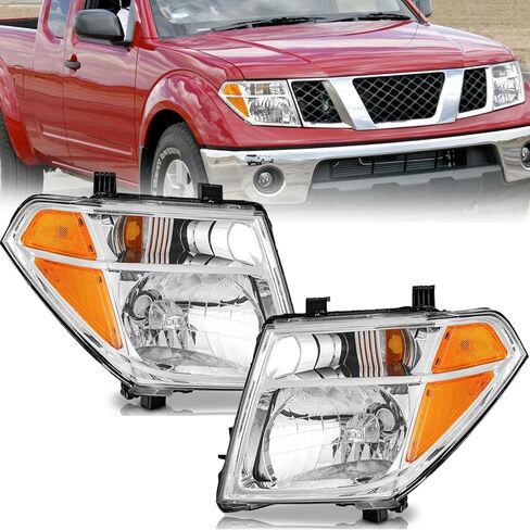 قطعتان من المصابيح الأمامية متوافقة مع 2005 2006 2007 2008 Nissan Frontier، 2005-2007 Pathfinder Halogen Head Light Headlamp، استبدال # NI2502157، NI2503157 in Kuwait