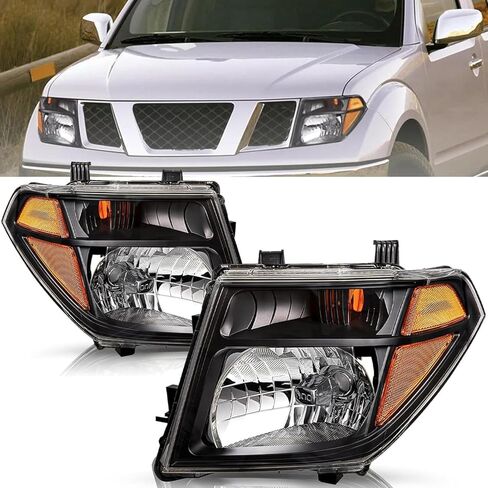 قطعتان من المصابيح الأمامية متوافقة مع 2005 2006 2007 2008 Nissan Frontier، 2005-2007 Pathfinder Halogen Head Light Headlamp، استبدال # NI2502157، NI2503157 in Saudi Arabia
