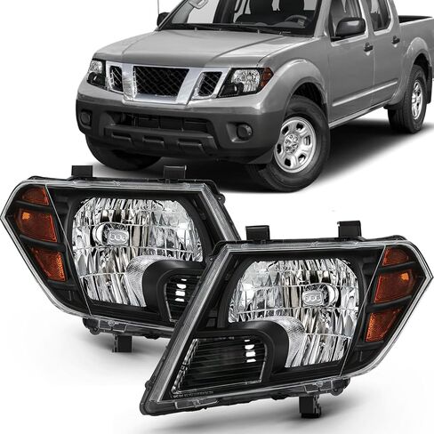 قطعتان من المصابيح الأمامية متوافقة مع 2005 2006 2007 2008 Nissan Frontier، 2005-2007 Pathfinder Halogen Head Light Headlamp، استبدال # NI2502157، NI2503157 in Kuwait