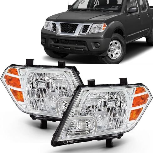قطعتان من المصابيح الأمامية متوافقة مع 2005 2006 2007 2008 Nissan Frontier، 2005-2007 Pathfinder Halogen Head Light Headlamp، استبدال # NI2502157، NI2503157 in Kuwait