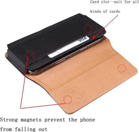 Holster for iPhone 17 Pro Max [Built-in Card Slot],Phone Belt Case,Belt Loop,Belt Clip,Magnetic Closure iPhone 17 Pro Max PU Leather Horizontal Phone Pouch (Brown) in Saudi Arabia