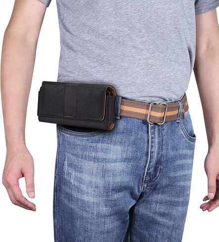 Holster for iPhone 17 Pro Max [Built-in Card Slot],Phone Belt Case,Belt Loop,Belt Clip,Magnetic Closure iPhone 17 Pro Max PU Leather Horizontal Phone Pouch (Brown) in Saudi Arabia