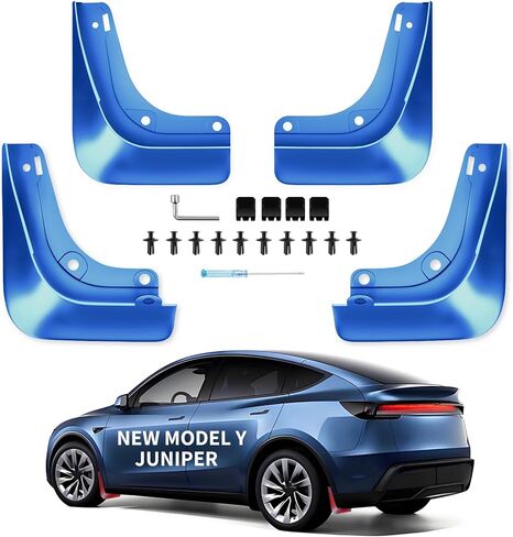 for Tesla Model Y Mud Flaps 2025 2026 [Protect Paint,No Drilling Required] All-Weather Mud Guard Body Kits for New Launch Model Y Juniper 2025 2026 Black in Saudi Arabia