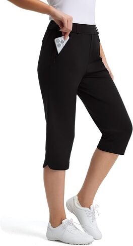 FitsT4 Sports Women 18" Golf Capris Pants Dressy Casual Stretch Capri Pants with Pockets in Saudi Arabia