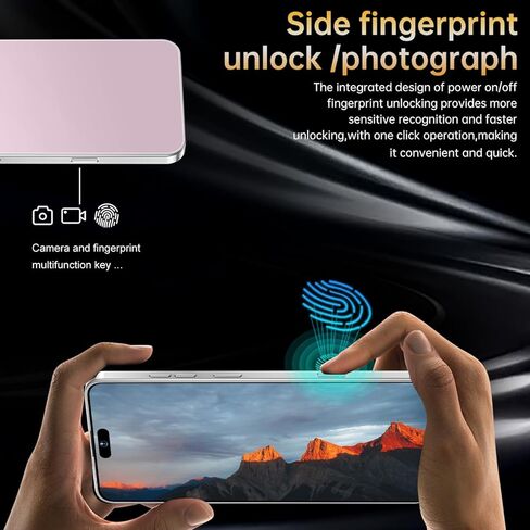 17 PM 16GB+512GB 6.99" HD Screen Smartphone Unlocked Cell Phone,Android 15,Battery 7000mAh Unlocked The Phone,Fingerprint Button Unlock/GPS/Face ID/Dual SIM/5G(Orange) in Saudi Arabia