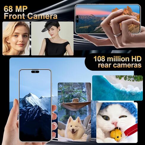 17 PM 16GB+512GB 6.99" HD Screen Smartphone Unlocked Cell Phone,Android 15,Battery 7000mAh Unlocked The Phone,Fingerprint Button Unlock/GPS/Face ID/Dual SIM/5G(Orange) in Saudi Arabia