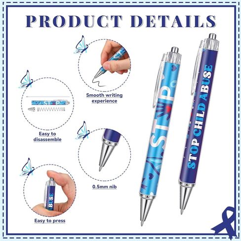 50 Pcs Autism Awareness Pens Colorful Puzzle Pieces Pens Retractable Inspirational Ballpoint Pen for Autism Acceptance Motivational Gift in Saudi Arabia
