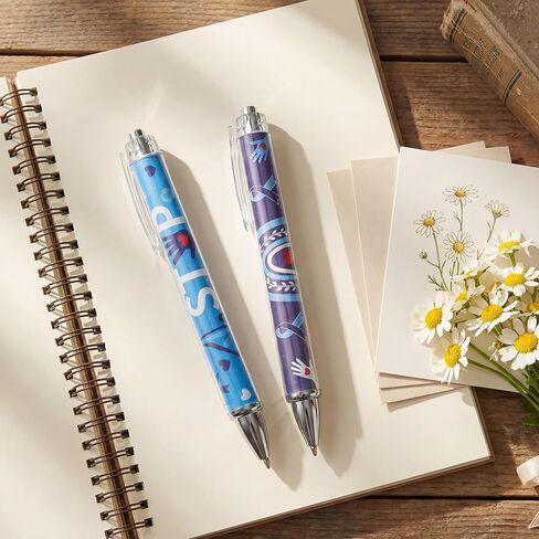 50 Pcs Autism Awareness Pens Colorful Puzzle Pieces Pens Retractable Inspirational Ballpoint Pen for Autism Acceptance Motivational Gift in Saudi Arabia