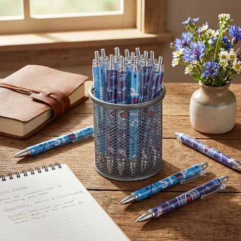 50 Pcs Autism Awareness Pens Colorful Puzzle Pieces Pens Retractable Inspirational Ballpoint Pen for Autism Acceptance Motivational Gift in Saudi Arabia