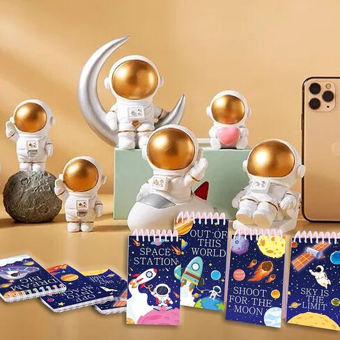 JOINFANXIN Outer Space Galaxy Mini Notepads Astronaut Rocket Planet Pattern Spiral Pocket Notepads Small Spiral Memo Pads for Space Theme Birthday Party Teacher Classroom Rewards Party Favors(24pcs) in Saudi Arabia