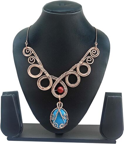 قلادة من النحاس النقي للنساء مجموعة قلادة سلسلة هاسلي مجموعات المجوهرات الهندية in Kuwait