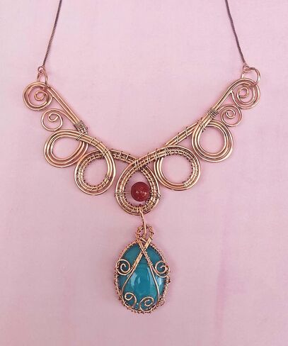 قلادة من النحاس النقي للنساء مجموعة قلادة سلسلة هاسلي مجموعات المجوهرات الهندية in Kuwait
