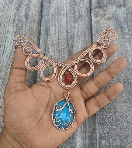 قلادة من النحاس النقي للنساء مجموعة قلادة سلسلة هاسلي مجموعات المجوهرات الهندية in Kuwait