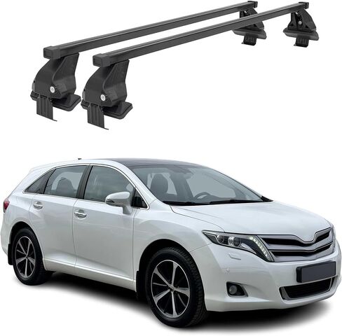 OMAC Roof Rack Cross Bars for Toyota Venza 2009-2015 Lockable 110Lbs Steel Black 2Pcs fits Cargo Carriers Kayak Canoe Bike Snowboard in Saudi Arabia
