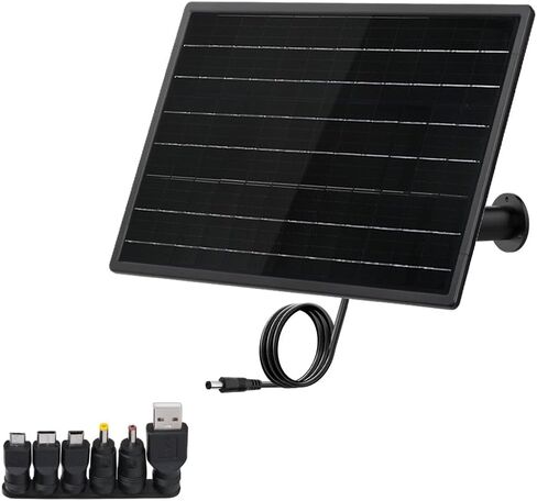 10W Trail Camera Solar Panel, 10400mAh Built-in Battery, 12V/0.8A & 5V/1.2A Output, IP66 Waterproof, High-Efficiency Power Durable Solar Charger Supply for AP Router Outdoor Wildlife Monitoring in Kuwait