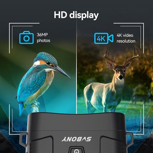 SVBONY Night Vision Goggles, 4.3" Screen Night Vision Binoculars for Adults, 4K HD IR Binoculars - 8X Digital Zoom, Rechargeable Binoculars with 32GB TF Card for Hunting & Tracking (Green) in Saudi Arabia