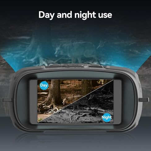 SVBONY Night Vision Goggles, 4.3" Screen Night Vision Binoculars for Adults, 4K HD IR Binoculars - 8X Digital Zoom, Rechargeable Binoculars with 32GB TF Card for Hunting & Tracking (Green) in Saudi Arabia