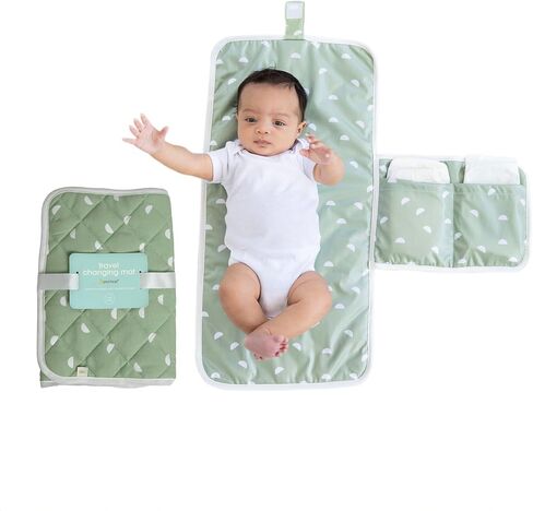 Pearhead Baby Diaper Bag Organizing Pouch Set – Feed Me, Change Me, Dress Me – Zip Pouches Made From Recycled Cotton, Gender Neutral Diaper Bag Accessories and Baby Essentials Organizer - Set of 3 in Saudi Arabia