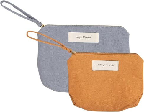 Pearhead Baby Diaper Bag Organizing Pouch Set – Feed Me, Change Me, Dress Me – Zip Pouches Made From Recycled Cotton, Gender Neutral Diaper Bag Accessories and Baby Essentials Organizer - Set of 3 in Saudi Arabia