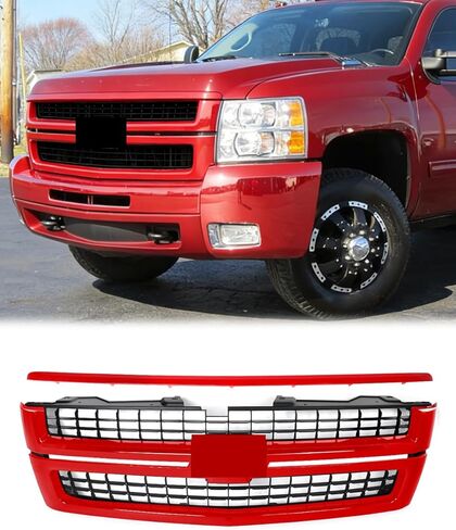 غطاء محرك السيارة الأمامي العلوي باللون الأسود اللامع متوافق مع 2007 2008 2009 2010 Chevy Silverado 2500HD 3500HD Pickup Repalce لـ GM1235112,15911579 in Kuwait