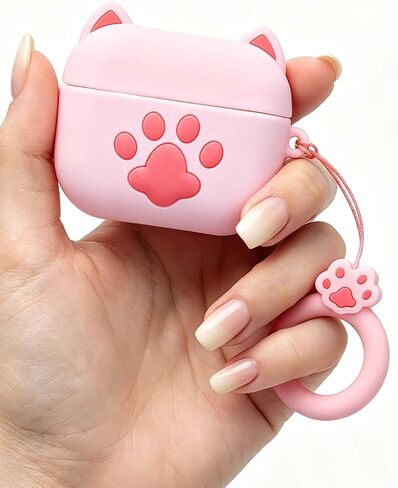 لـ Airpods Pro/Pro 2 Gen Case لطيف، تصميم Kawaii Girly Pink ثلاثي الأبعاد على شكل خنزير مع سلسلة مفاتيح، غطاء كرتوني للحيوانات، هدية للنساء والفتيات والأطفال والمراهقين in Kuwait
