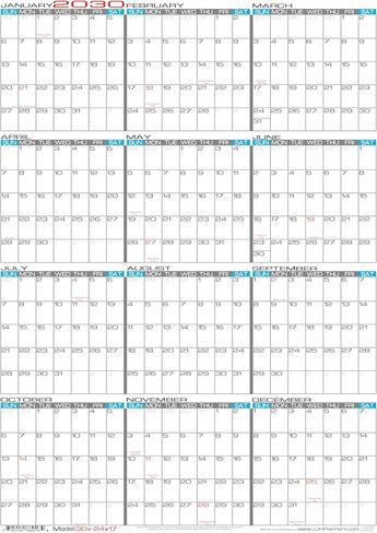 2028 Laminated - 24" X 17" Medium Erasable Wall Calendar - Vertical 12 Month Yearly Annual Planner in Saudi Arabia